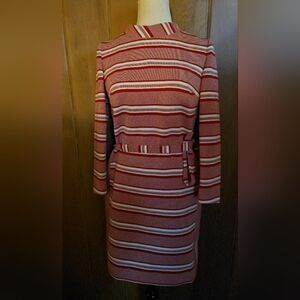 Vintage Joyce Striped Red and White Women's Dress Size 11-12